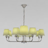 Подвесная люстра с тканевыми абажурами Eurosvet 60153 никель Milos