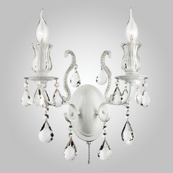 Светильник настенный Eurosvet Blossom 10077/2 глянцевый белый/прозрачный хрусталь Strotskis