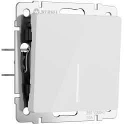Выключатель одноклавишный проходной с подсветкой (белый акрил) Werkel W1112141