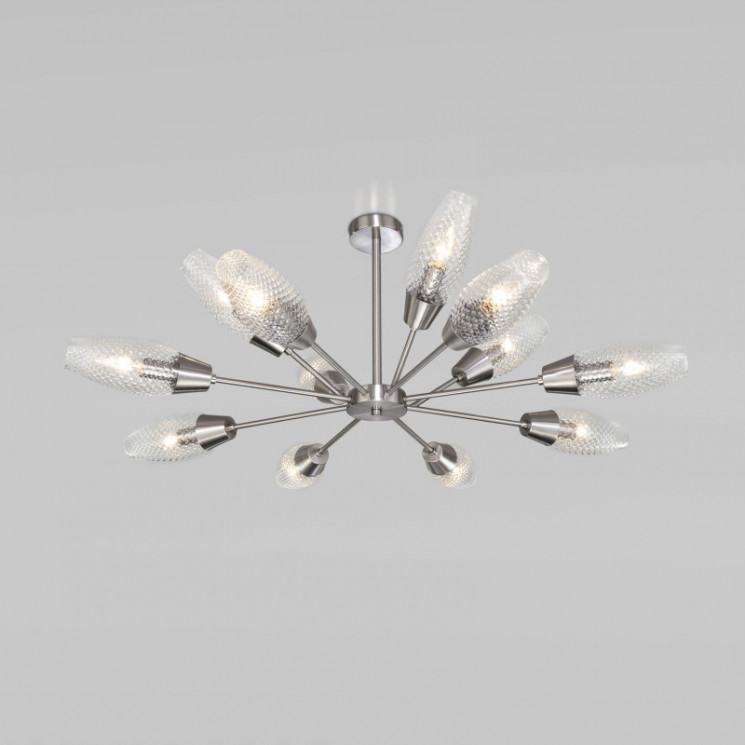 Люстра на штанге Eurosvet 60140/12 сатин-никель Thalia