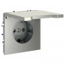 Розетка встраиваемая S70 с заземлением и защитными шторками и крышкой 16А VOLTUM VLS040304 шелк