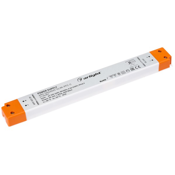 Блок питания ARV-SN24045-SLIM-PFC-C (24V, 1.87A, 45W, IP20 Пластик, 3 года) 029189(1)