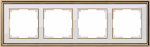 Рамка на 4 поста золото/белый Werkel W0041329 (WL17-Frame-04 Palacio)