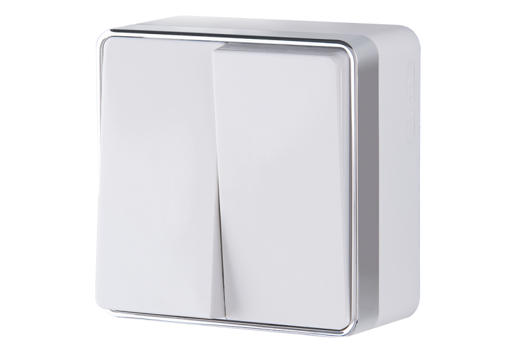 Выключатель  двухклавишный  Gallant белый Werkel W5020001 (WL15-03-01)