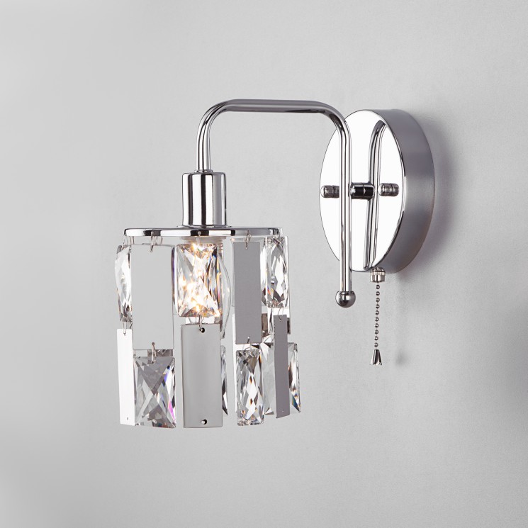 Настенный светильник  Eurosvet Scoppio 10101/1 хром/прозрачный хрусталь Strotskis