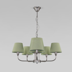 Подвесная люстра с тканевыми абажурами Eurosvet 60153/8 никель Milos