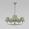 Подвесная люстра с тканевыми абажурами Eurosvet 60153/8 никель Milos