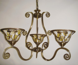 Люстра Sneha 30564/3 AB 3хЕ27 Бронза/бежевое стекло с разводами(Ск)