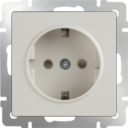 Розетка с заземлением и шторками слоновая кость Werkel W1171103 (WL03-SKGS-01-IP44-ivory)