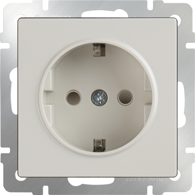 Розетка с заземлением и шторками слоновая кость Werkel W1171103 (WL03-SKGS-01-IP44-ivory)