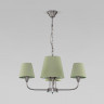 Подвесная люстра с тканевыми абажурами Eurosvet 60153/6 никель Milos