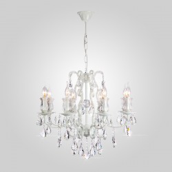 Подвесной светильник  Eurosvet Blossom 10077/8 глянцевый белый/прозрачный хрусталь Strotskis