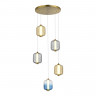Светильник подвесной ST Luce Латунь/Янтарный,Дымчатый,Голубой LED 5*10W 3000K         SL1193.303.05