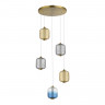 Светильник подвесной ST Luce Латунь/Янтарный,Дымчатый,Голубой LED 5*10W 3000K         SL1193.303.05