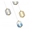 Светильник подвесной ST Luce Латунь/Янтарный,Дымчатый,Голубой LED 5*10W 3000K         SL1193.303.05