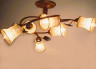 Люстра Sneha 82781/6 55х38х35 6хЕ14 коричневый/стекло с узором(Ск)