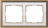 Рамка на 2 поста золото/белый Werkel W0021329 (WL17-Frame-02 Palacio)