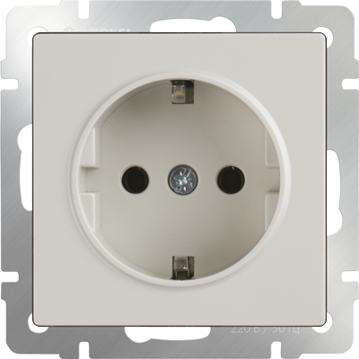 Розетка с заземлением слоновая кость Werkel W1171003 (WL03-SKG-01-IP20-ivory)