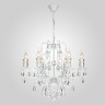 Подвесной светильник  Eurosvet Blossom 10077/6 глянцевый белый/прозрачный хрусталь Strotskis