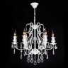 Подвесной светильник  Eurosvet Blossom 10077/6 глянцевый белый/прозрачный хрусталь Strotskis