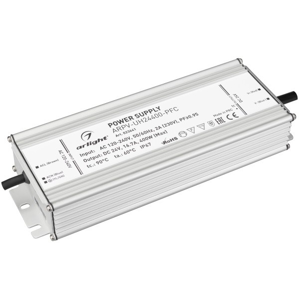 Блок питания Arlight ARPV-UH24400-PFC (24V, 16.7A, 400W) (ARL, IP67 Металл, 7 лет) 023641