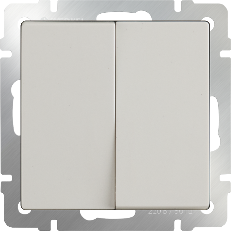 Выключатель двухклавишный проходной слоновая кость Werkel W1122003 (WL03-SW-2G-2W-ivory)