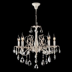 Подвесной светильник  Eurosvet Kiva 3113/5 белый с золотом/прозрачный хрусталь Strotskis