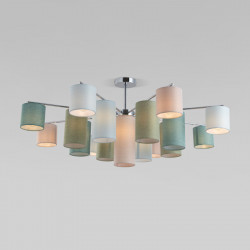 Потолочная люстра с тканевыми абажурами Eurosvet 60152 хром Pastel