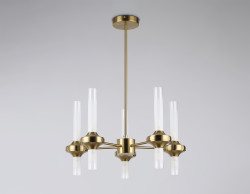 Люстра на штанге Ambrella light MODERN LH55358 LH55358/10 BS/CL латунь/прозрачный G9/10 max 30W D550*690