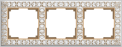 Рамка на 3 поста белое золото Werkel W0031523 (WL07-Frame-03 Antik)