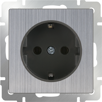 Розетка с заземлением глянцевый никель Werkel W1171002 (WL02-SKG-01-IP20)
