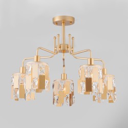 Потолочный светильник  Eurosvet Scoppio 10101/5 перламутровое золото/прозрачный хрусталь Strotskis