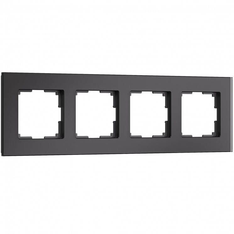 Рамка на 4 поста Senso (черный, стекло soft-touch) Werkel W0043108