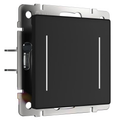 Сенсорный выключатель двухклавишный с подсветкой (черный) Werkel W4522008