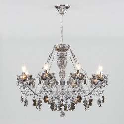 Подвесная люстра Eurosvet 10103/8 хром/дымчатый хрусталь Strotskis Teodore