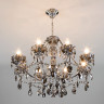 Подвесная люстра Eurosvet 10103/8 хром/дымчатый хрусталь Strotskis Teodore