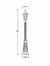 Уличный фонарный столб YAOHUALUX 91411M Gb ромб ASTORIA 2M