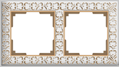 Рамка на 2 поста белое золото Werkel W0021523 (WL07-Frame-02 Antik)