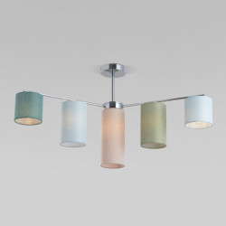 Потолочная люстра с тканевыми абажурами Eurosvet 60151/7 хром Pastel