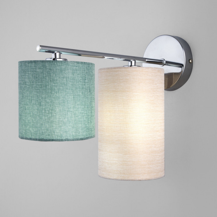 Настенный светильник с тканевым абажуром Eurosvet 60151/2 хром Pastel