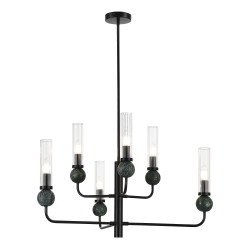 Светильник подвесной ST Luce черный/прозрачный E14 6*40W          SL1244.403.06