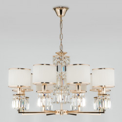 Подвесная люстра Eurosvet 10129/8 золото/прозрачный хрусталь Strotskis Smart (10099/8) Zaffiro