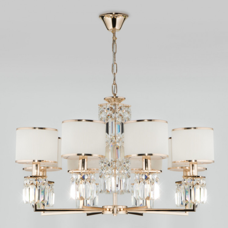 Подвесная люстра Eurosvet 10129/8 золото/прозрачный хрусталь Strotskis Smart (10099/8) Zaffiro