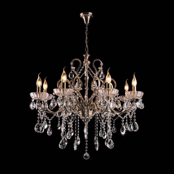 Люстра Eurosvet 3108/8 античная бронза/прозрачный хрусталь Strotskis