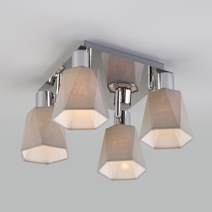 Потолочный светильник с поворотными абажурами Eurosvet Verso 20087/4 хром/серый