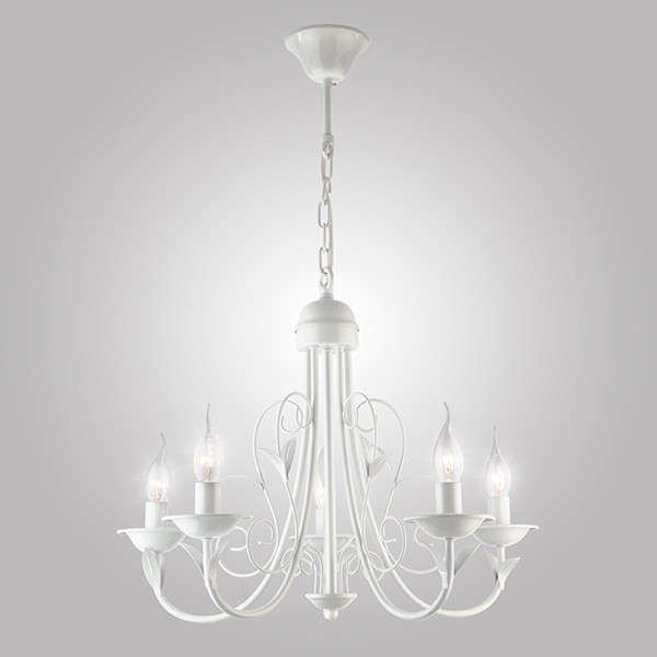 Подвесная люстра Eurosvet 60050/5 глянцевый белый Afina