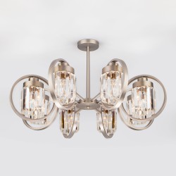 Люстра Eurosvet 10095/8 сатин-никель/прозрачный хрусталь Strotskis