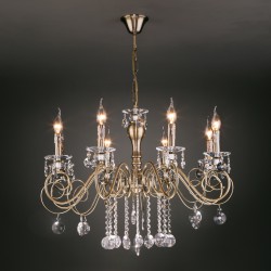 Подвесная хрустальная люстра Eurosvet Ravenna 10104/8 античная бронза/прозрачный хрусталь Strotskis