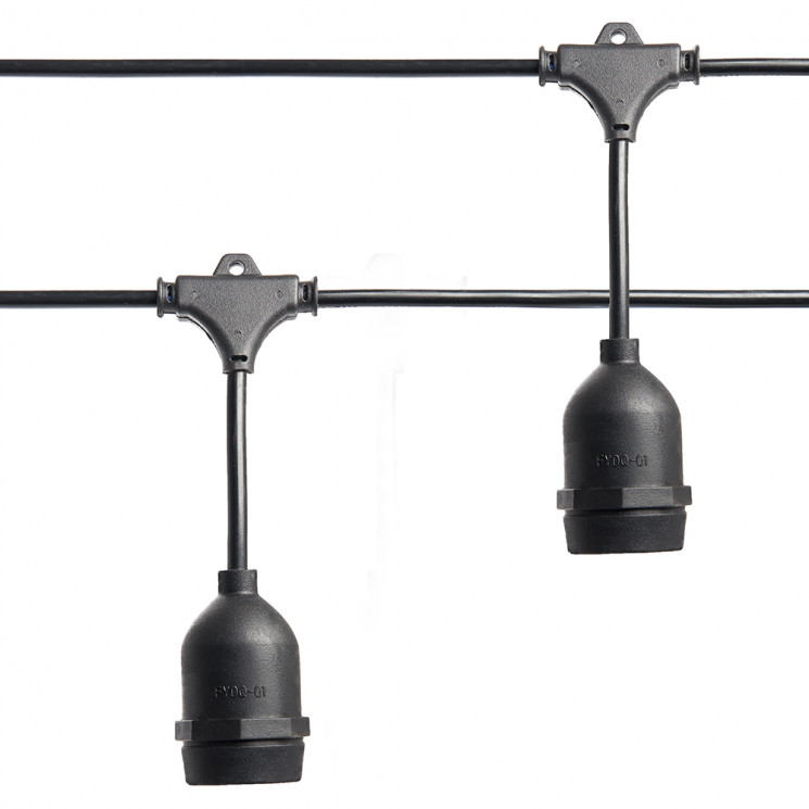 Гирлянда уличная Feron CL50-25-1 Евро белт-лайт на подвесах 230V черный IP65 25м на 50 ламп 41866