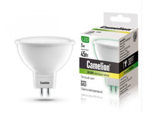 Лампа светодиодная Camelion LED5-S108/830/GU5,3